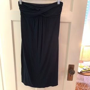 navy strapless dress